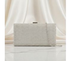 Společenská kabelka s kamínky stříbrná 3