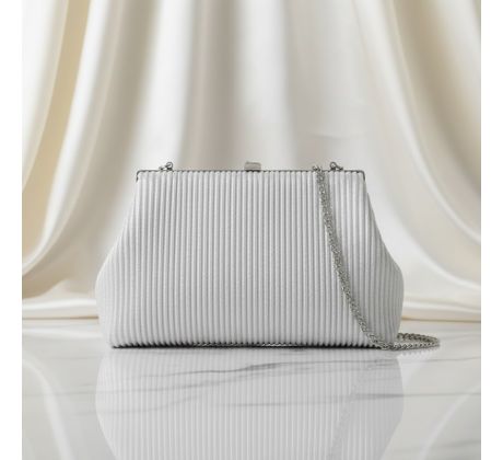Společenská kabelka stříbrná clutch