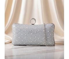 Společenská kabelka clutch stříbrná 8