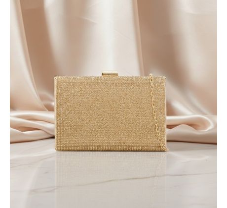 Společenská kabelka s kamínky zlatá 1