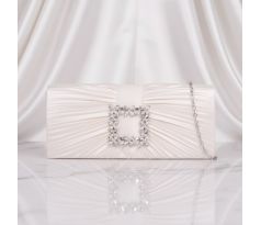 Společenská kabelka se stříbrnou ozdobou ivory