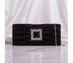 Společenská kabelka se stříbrnou ozdobou černá