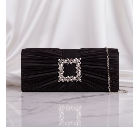 Společenská kabelka se stříbrnou ozdobou černá