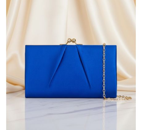 Společenská kabelka saténová královská modrá 1