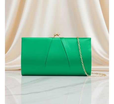 Společenská kabelka saténová jasně zelená