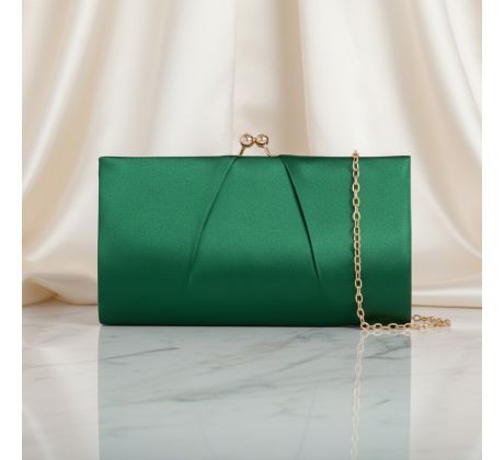 Společenská kabelka saténová zelená 1