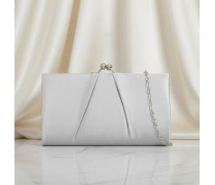 Společenská kabelka saténová stříbrná 2