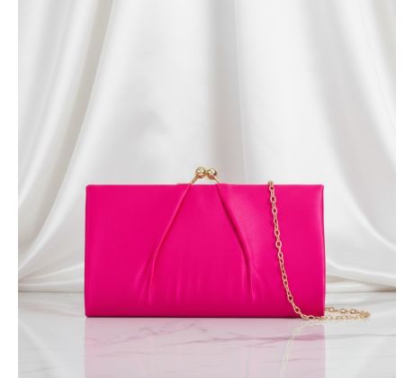 Společenská kabelka saténová fuchsiová 1