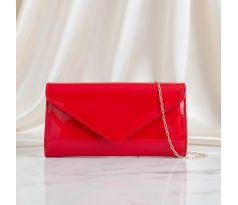 Společenská kabelka lesklá červená 1