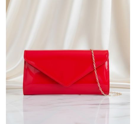 Společenská kabelka lesklá červená 1