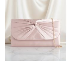 Společenská kabelka saténová s uzlem nude