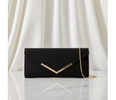 Společenská kabelka černá se zlatými doplňky 1