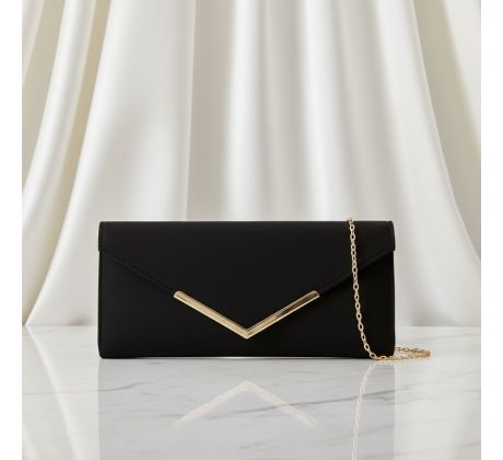 Společenská kabelka černá se zlatými doplňky 1