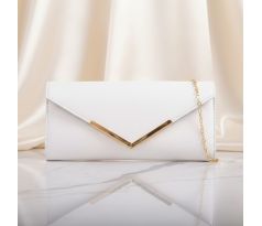 Společenská kabelka bílá se zlatými doplňky 1