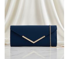 Společenská kabelka modrá se zlatými doplňky