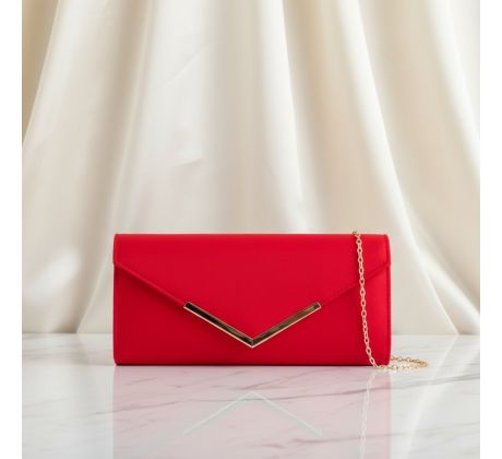 Společenská kabelka červená se zlatými doplňky