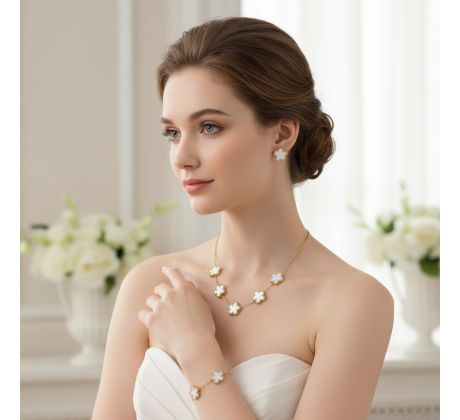 Set nacre - náhrdelník, náramek a náušnice