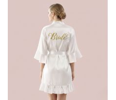 Župan pro nevěstu Bride bílý s volánem