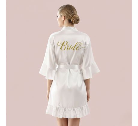 Župan pro nevěstu Bride bílý s volánem