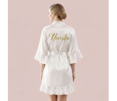 Župan pro nevěstu bílý s vlastním textem