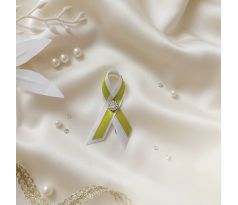 Svatební vývazek jednoduchý s kamínky zelený