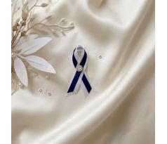 Svatební vývazek jednoduchý s kamínky královsky modrý