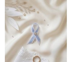 Svatební vývazek jednoduchý s kamínky modrý