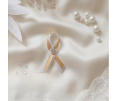 Svatební vývazek jednoduchý s kamínky zlatý