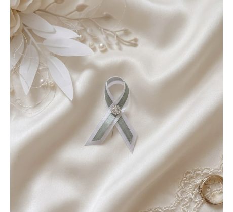 Svatební vývazek jednoduchý s kamínky šalvějový