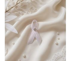 Svatební vývazek jednoduchý s kamínky růžový