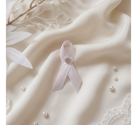 Svatební vývazek jednoduchý s kamínky růžový