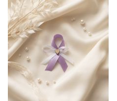 Svatební vývazek jednoduchý se srdíčkem fialový