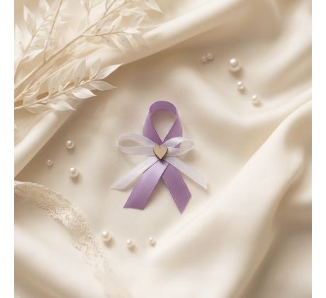 Svatební vývazek jednoduchý se srdíčkem fialový