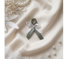 Svatební vývazek jednoduchý se srdíčkem šalvějový