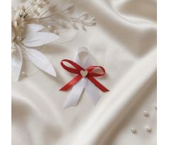 Svatební vývazek jednoduchý se srdíčkem červený