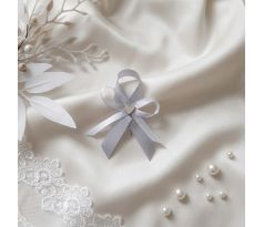 Svatební vývazek jednoduchý se srdíčkem stříbrný