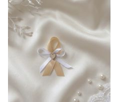 Svatební vývazek jednoduchý se srdíčkem zlatý