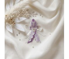 Svatební vývazek zdobený fialový 1