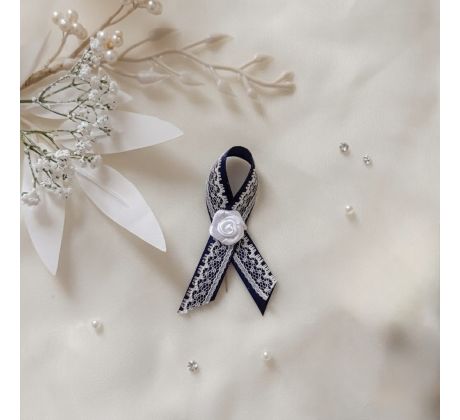 Svatební vývazek zdobený královsky modrý 3