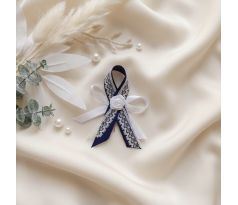 Svatební vývazek zdobený královsky modrý 2