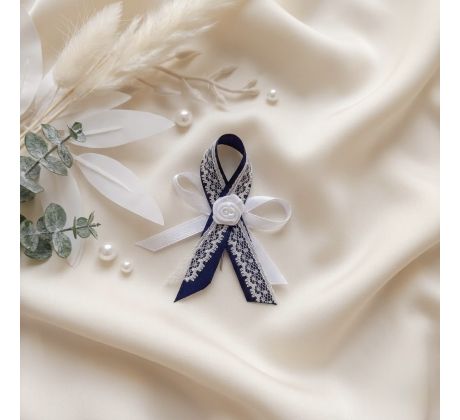 Svatební vývazek zdobený královsky modrý 2