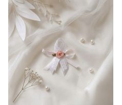 Svatební vývazek zdobený růžový 4