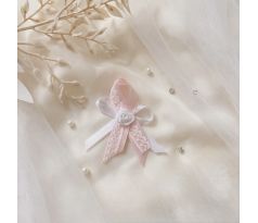 Svatební vývazek zdobený růžový 3