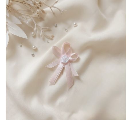 Svatební vývazek zdobený růžový 2