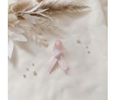 Svatební vývazek zdobený růžový 1