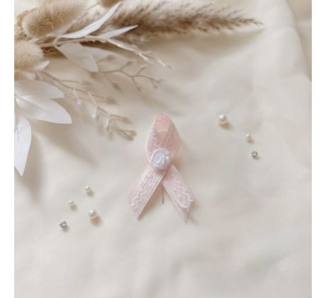 Svatební vývazek zdobený růžový 1