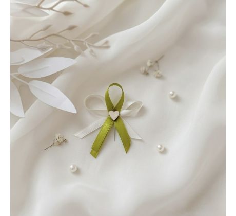 Svatební vývazek zdobený zelený 3