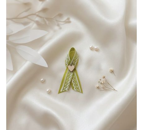 Svatební vývazek zdobený zelený 2