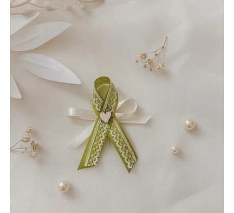 Svatební vývazek zdobený zelený 1