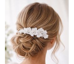 Hřebínek do vlasů bílé květy copy